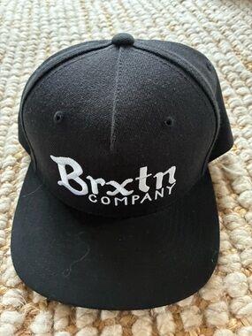 Brixton Black Snapback with White Script Logo